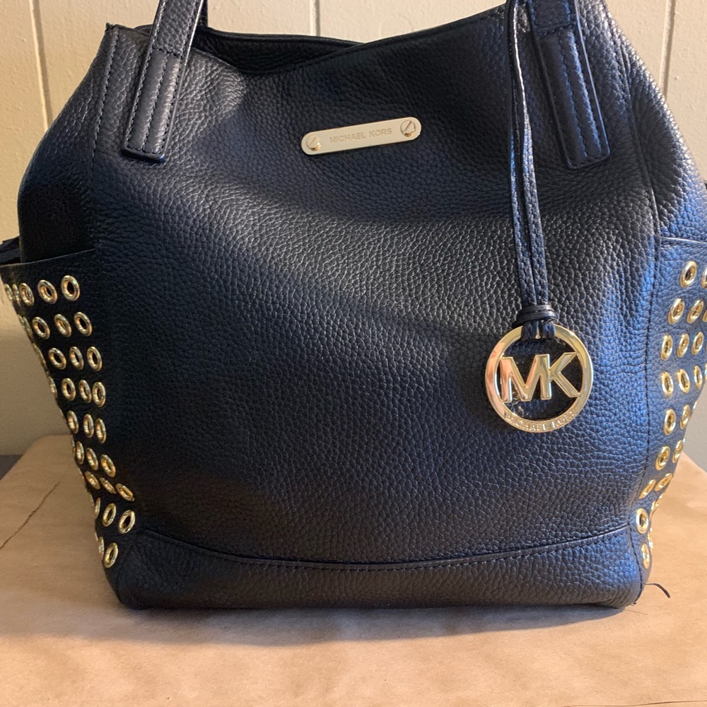 Michael Kors Black Soft Leather Tote Bag
